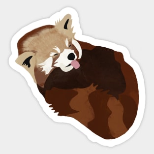 Red Panda Sleeping with Tongue Out Sticker